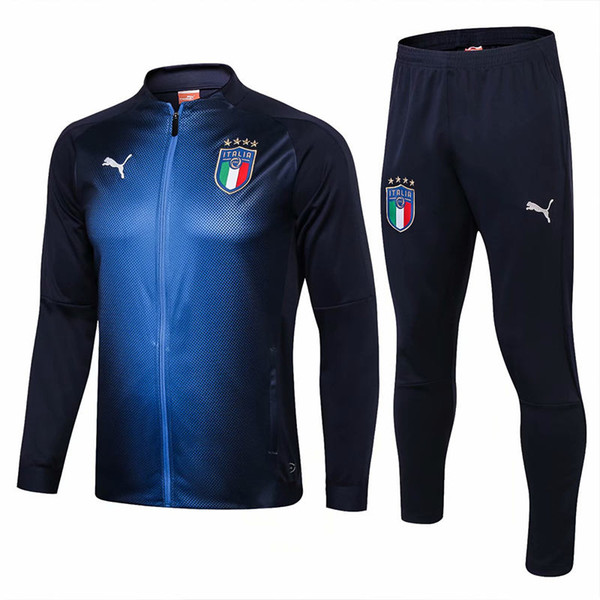 Italy tracksuit jackets set 1819 maillot de foot Mens tracksuits Italy soccer jackets Long sleeve+pants clothing