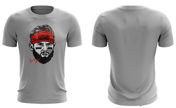 2019 wholesale mens t shirt Baker Mayfield Pro Line Heather Gray Baker Mayfield Headband T-shirt fashion in Men's T-shirt