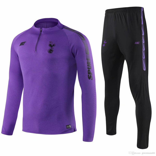 wholesale new season 19 20 SPURS purple tracksuits 2019 2020 KANE sportswear LAMELA soccer suit ERIKSEN SON outdtside football training wear