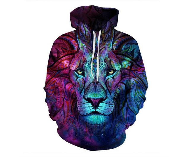 3D Hoodies Mens Womens Casual Sweatshirts Space Galaxy wolf lion Print Hoodie Universe Starry Sky Graphic Unisex Pullover Tracksuit Fashion