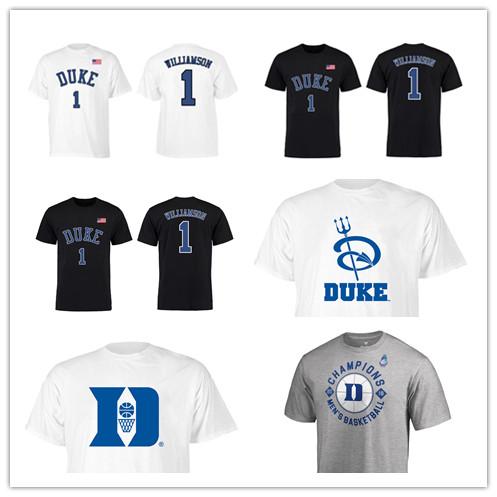 NCAA Duke Blue Devils #1 Zion Williamson t-shirts 2019 ACC Basketball Conference Tournament Champions T-Shirt College Short sleeve Uniform