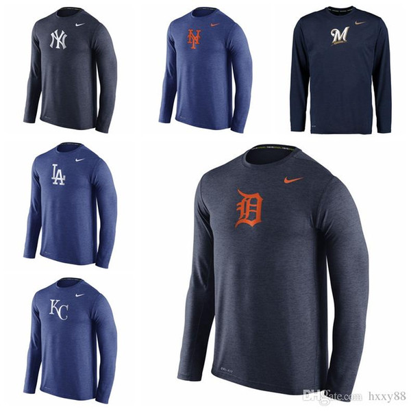 New York Yankees New York Mets Milwaukee Brewers L.A. Dodgers Kansas City Royals Detroit Tigers Stadium Touch Long Sleeve Top