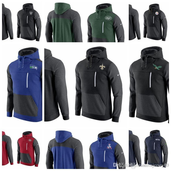 Outdoor Wear Jackets Athletic Patriots Saints Jets Raiders Eagles Steelers 49ers Seahawks AV15 Historical Fleece Pullover Hoodie