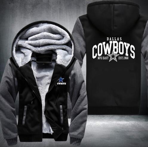 2018 Hot Fashion Dallas Winter Autumn Women Men's Hoodies Cowboys Zipper Jacket Casual Sweatshirts Thicken Coat Cashmere Hoodie