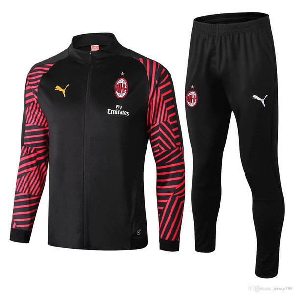 AC milan 18 19 soccer tracksuit 2018 2019 football Training suit Jacket HIGUAIN KESSIE CUTRONE Camisa CALHANOGLU BONAVENTURA maillot