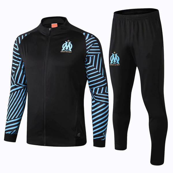 Tracksuit Olympique de Marseille Survetement soccer jacket training suit 2018-19 Maillot De Foot PAYET THAUVIN Football tracksuits jackets