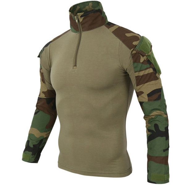 Army T-Shirt Men US RU Soldiers Combat Tactical T Shirt Force Multicam Camo Long Sleeve T Shirts