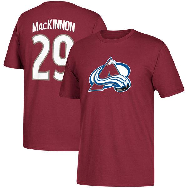 29 Nathan MacKinnon Colorado Avalanche Distressed Team Logo Tri-Blend T-Shirt Hockey Jerseys 2019 Men's sports Outdoor short shirts