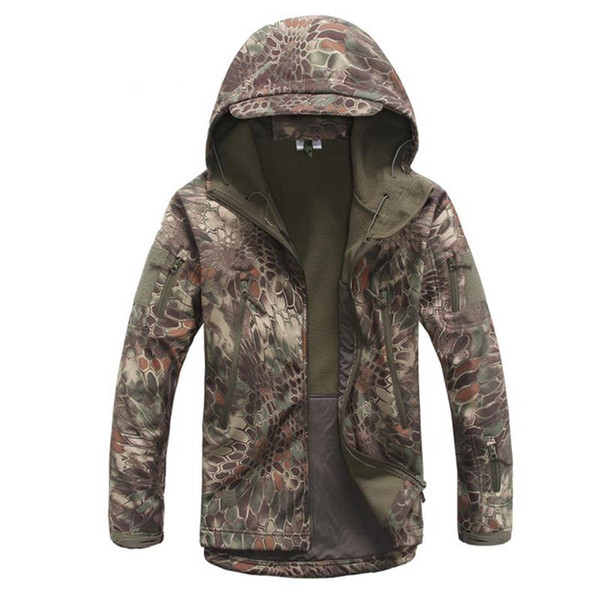 Men Lurker Shark Skin Softshell Military Tactical Jacket Men Waterproof Windproof Warm Coat Camouflage Hooded Camo Army Clothing