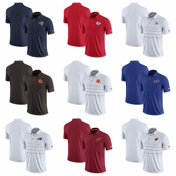 2018 Men Los Angeles Rams Kansas City Chiefs Polo Shirts Cleveland Browns Buffalo Bills Cardinals Early Season Polo Shirts