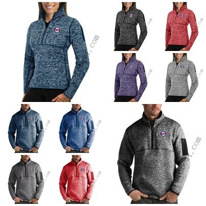 Minnesota Twins Antigua Mens Womens Fortune Half-Zip Sweater Pullover Jackets- Heather Navy Charcoal Purple Grey Royal