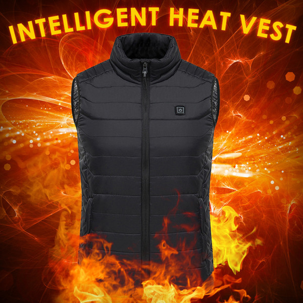 Outdoor USB Infrared Heating Vest Jacket Winter Carbon Fiber Electric Heating USB Sleeveless Vest Winter Heated Outdoor Jacket