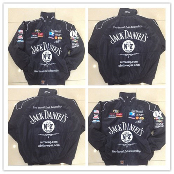 2018 JACK DANIELS Embroidery Cotton Nascar Moto Car Team Racing Jacket Suit