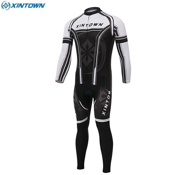 XINTOWN Cycling Sportswear Quick Dry Windproof Warm Bicycle Long Sleeve Profession Mtb Bike Clothes Shirt Long Pants Breathable Bib Sets