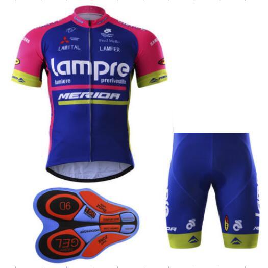 LAMPRE MERIDA PRO TEAM Blue Short Sleeve Racing Suit Bike Bicycle Wear + Shorts Size XS-5XL