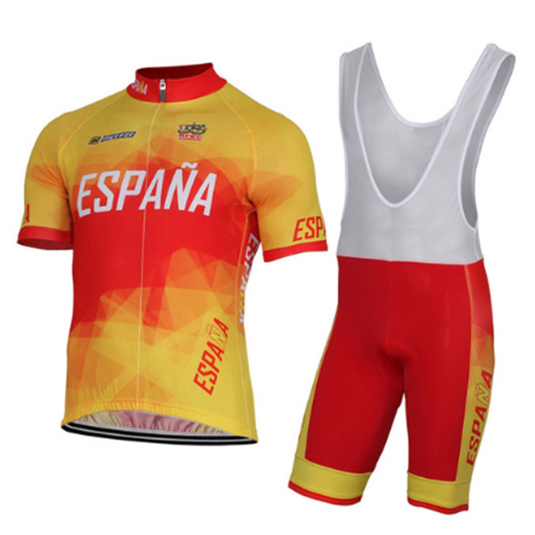 Classical ESPANA Spain Team Cycling Jersey Set Summer Short Sleeve Men MTB Cycling Wears 9D Gel Pad Bib Shorts Bike Clothes Sets