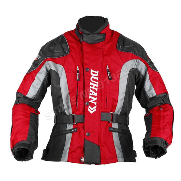 DUHAN Uomo Panno di Oxford Equitazione Moto Da Corsa Giacca Cappotto con Fodera In Cotone Motocross Antivento Abbigliamento Cinque Protector