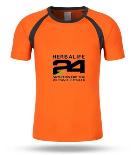 respirable verano fluorescente verde negro blanco deportes fitness outd 2018 Herbalife 24 T-shirt CF303