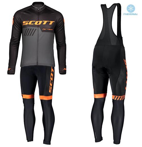 Scott 2019 Winter Men's Warm Cycling Jersey Sets Ropa Ciclismo Invierno Hombre Thermal Fleece Cycling Wear Bike Clothing Suits