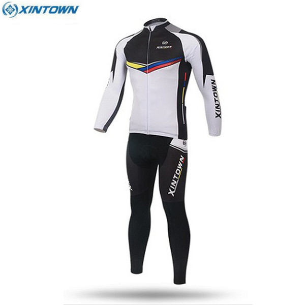 XINTOWN Genesis Long Sleeve Windproof Warm Quick Dry Mtb Bike Clothes Shirt Breathable Sweatproof Cycling Jersey Long Pant And Bib Set