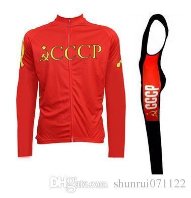 2017 CCCP Spring & Autumn Men's Sportswear Long Sleeve Racing SuitJersey Breathable 4D Padded Bicycle Wear Clothing Cycling Sets