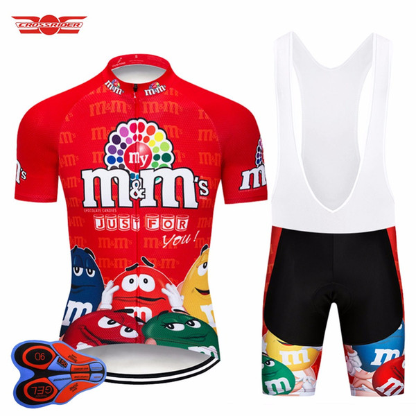 2018 Funny Cycling Jerseys Bib Gel Set Short Sleeve Mens MTB Mountain Bike Clothing Road Bicycle Wear Breathable Maillot Culotte 9D Gel Pad