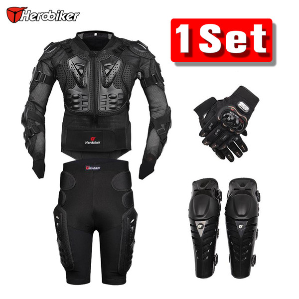 New Moto Motorcross Racing Motorcycle Body Armor Protective Jacket +Gears Short Pants +Protective Motorcycle Knee Pad +Gloves