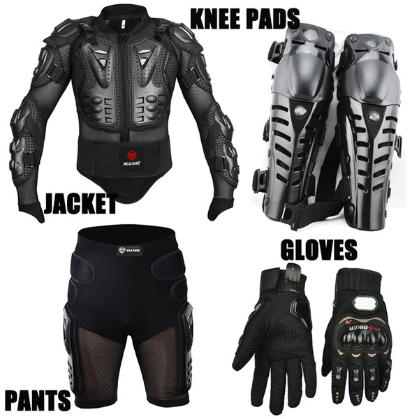 Sport Racing Skiing Drop Resistance Racing Motorcycle Full Body Armor Jackets +Racing Shorts +Knee Pads +Gloves