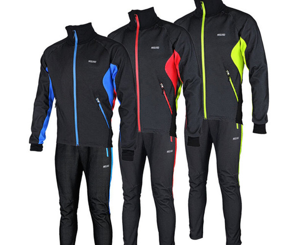 Racing suit autumn and winter men and women windshield fleece Jersey suit windproof warm bicycle riding suit