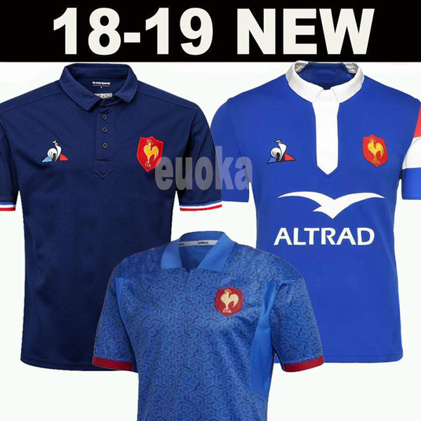 New style 2018 2019 France Super Rugby Jerseys 18 19 France Shirts Rugby Maillot de Foot French BOLN Rugby shirt size S-3XL