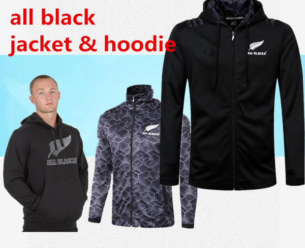 2019 2020 All Blacks Black Hoodie New Zealand Super Rugby tracksuit 19/20 All Blacks jersey Presentation Jacket Hoodie