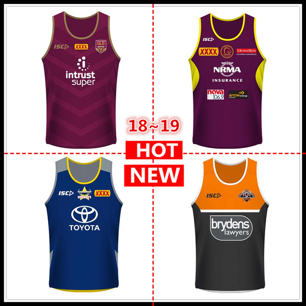 2018 2019 Cowboys Wests Tigers Brisbane Broncos Maroons home rugby Jerseys Singlet jersey NRL National Rugby League vest shirt nrl jersey