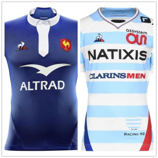 New style 2018 2019 France Super Rugby Jerseys 18 19 France Shirts Rugby Maillot de Foot French BOLN Rugby shirt size S-3XL