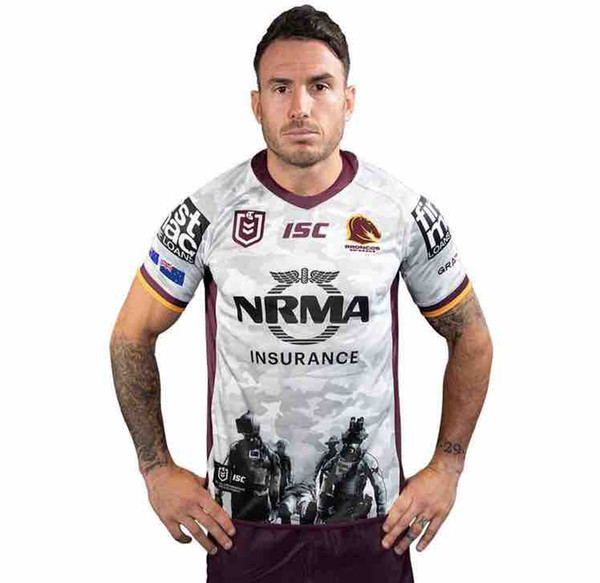 2019 NRL RUGBY JERSEY BRISBANE BRONCOS 2019 ANZAC JERSEY BRISBANE BRONCOS 18/19 HOME JERSEY National Rugby League Rugby size S - 3XL