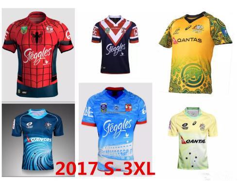 New Top 2017 Australia Rugby Jersey Rugby Shirt Football Maroons Men S-XXXL 2018 17 18 SThai Quality NRL National Rugby Sydney Roosters 3XL