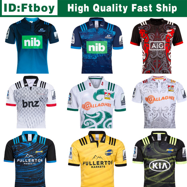 2018 Chiefs Super Rugby Jersey new Zealand super Chiefs Blues Hurricanes Crusaders Highlanders shirts SIZE: S-3XL