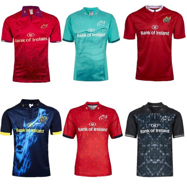 Top quality 2017 2018 Munster cidade Rugby jerseys 18 19 MUNSTER cidade longe de casa homens Rugby-Trikots tamanho S-3XL