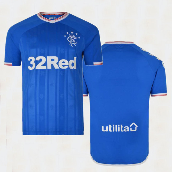 Thai quality 2019 2020 Glasgow Rangers FC Home Blue TAVERNIER Soccer Jerseys 19 20 Rangers MURPHY FC Away black Football Shirt