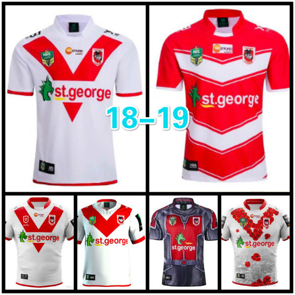 2019 NRL RUGBY JERSEY Saint George Illawarra XBLADES DRAGONS 19 Men's Home Wear 2018/2019 St George Illawarra Dragons Jersey Size S-3XL