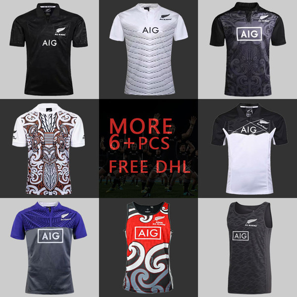 Free DHL 6+ PCS 2018 ALL BLACKS Rugby Jerseys New Zealand Maori Shirt All Blacks Mens Rugby Singlet World Cup Rugby League S-XXXL