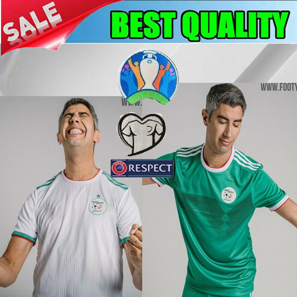 2019 Algeria home white Soccer Jersey Adult football shirt 19 20 Algeria home white soccer shirt short sleeve 2019 Football uniforms