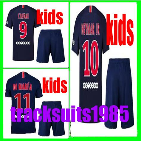 Rugby 2018 2019 Kids Jersey MBAPPE NEYMAR JR CAVANI VERRATTI DANI ALVES 18 19 Home Jerseys child teens