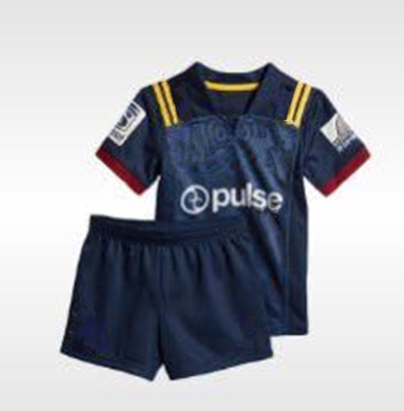 18 19 Highlanders home children's set size 18-28 kids Rubgby World Cup NRL National Rugby League Jersey Shirts American football Free shipp