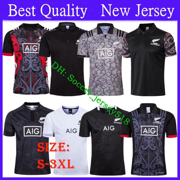 :)A+++ 2018/19 New Zealand All Blacks Rugby Jersey Maori Men's All Blacks National Team Football Jersey 19/20 NRL Polo Training Shirts S-3XL