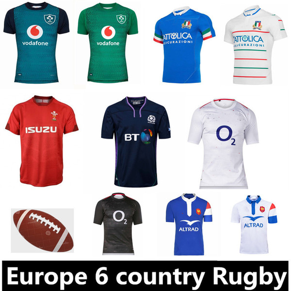 Top Quality New 2019 Europe 6 Country Rugby Jersey Scotland france ireland wales Italy Anglia rugby jerseys Quick Dry T-shirt size S-3XL