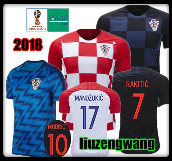 2018 World Cup Jersey 10 MODRIC 4 PERISIC 7 RAKITIC 17 MANDZUKIC 11 SRNA 8 KOVACIC Red Blue Hrvatska Shirt 10 free DHL Rugby Wear