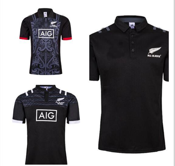 TOP All Blacks Training Jersey 18 19 ALL BLACKS POLO SHIRT BLACK T SHIRT Jersey 2018/2019 New Zealand All Blacks Rugby Jersey Size S-XXXL