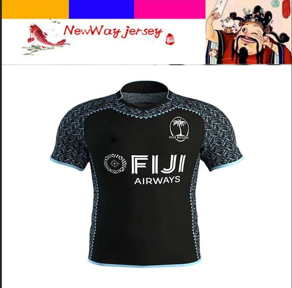 New Fiji's home black Rugby suit S-XXXL