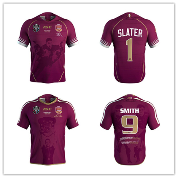 Commemorative Edition . 1 . 9 NRL National Rugby League Queensland 1819 QLD Maroons Malou Rugby jersey 2019 QLD MAROONS STATE OF ORIGIN Rug