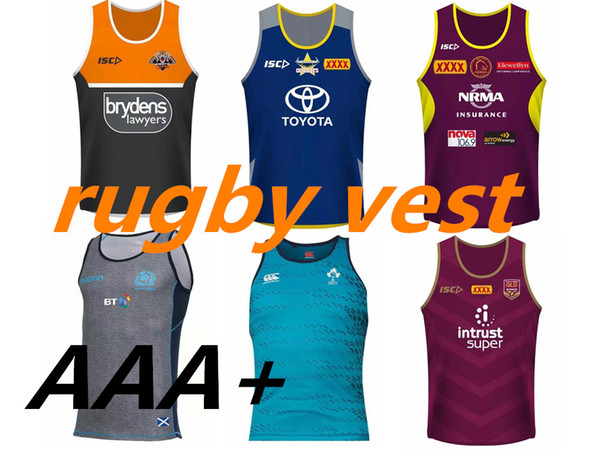 2018 Cowboys Wests Tigers Brisbane Broncos Maroons rugby Jerseys Singlet jersey NRL National League vest nrl jersey Scotland Singlet shirt